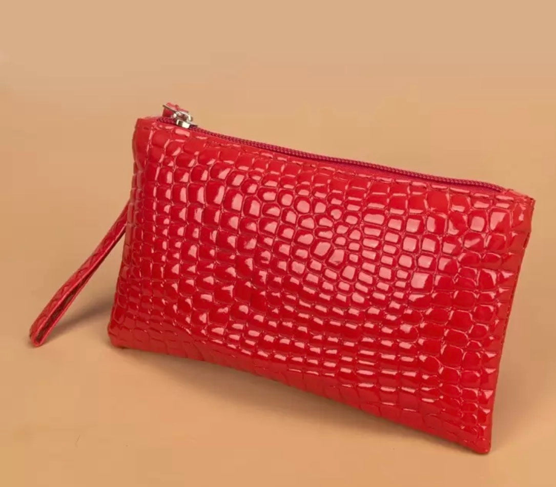 The Croc-Embossed Wristlet