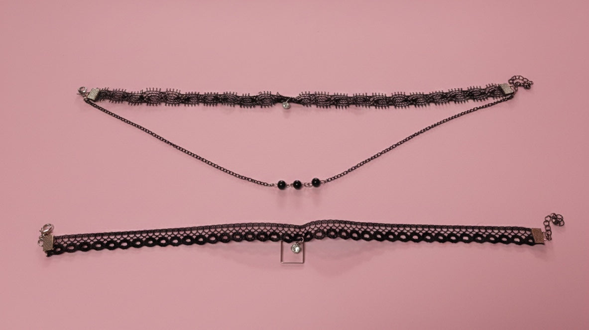 Vintage-Inspired Black Lace Chokers
