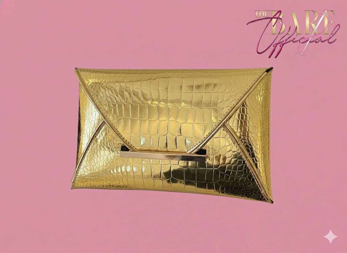 The 24K Croc-Embossed Envelope Clutch
