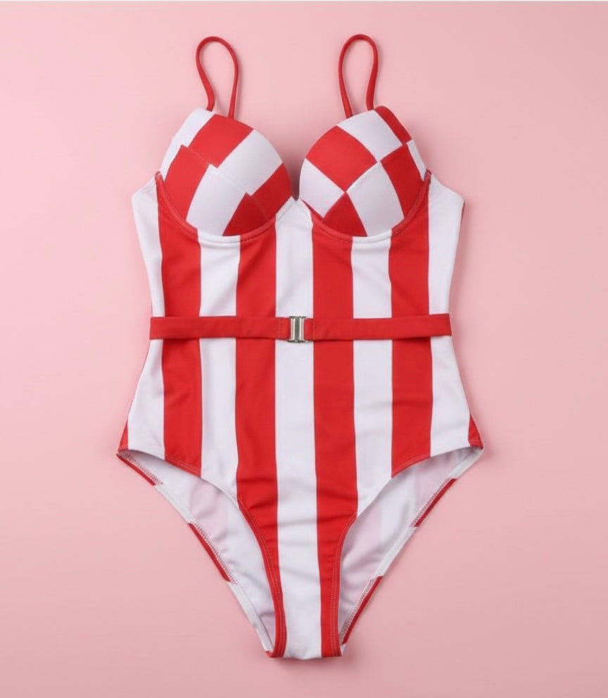 The Red & White Nautical Monokini