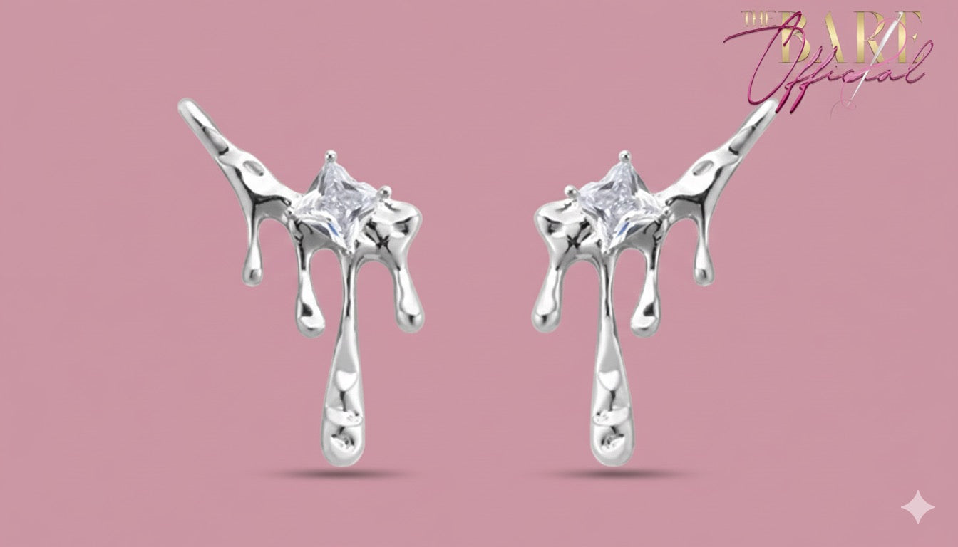 The Silver Drip Liquid Studs